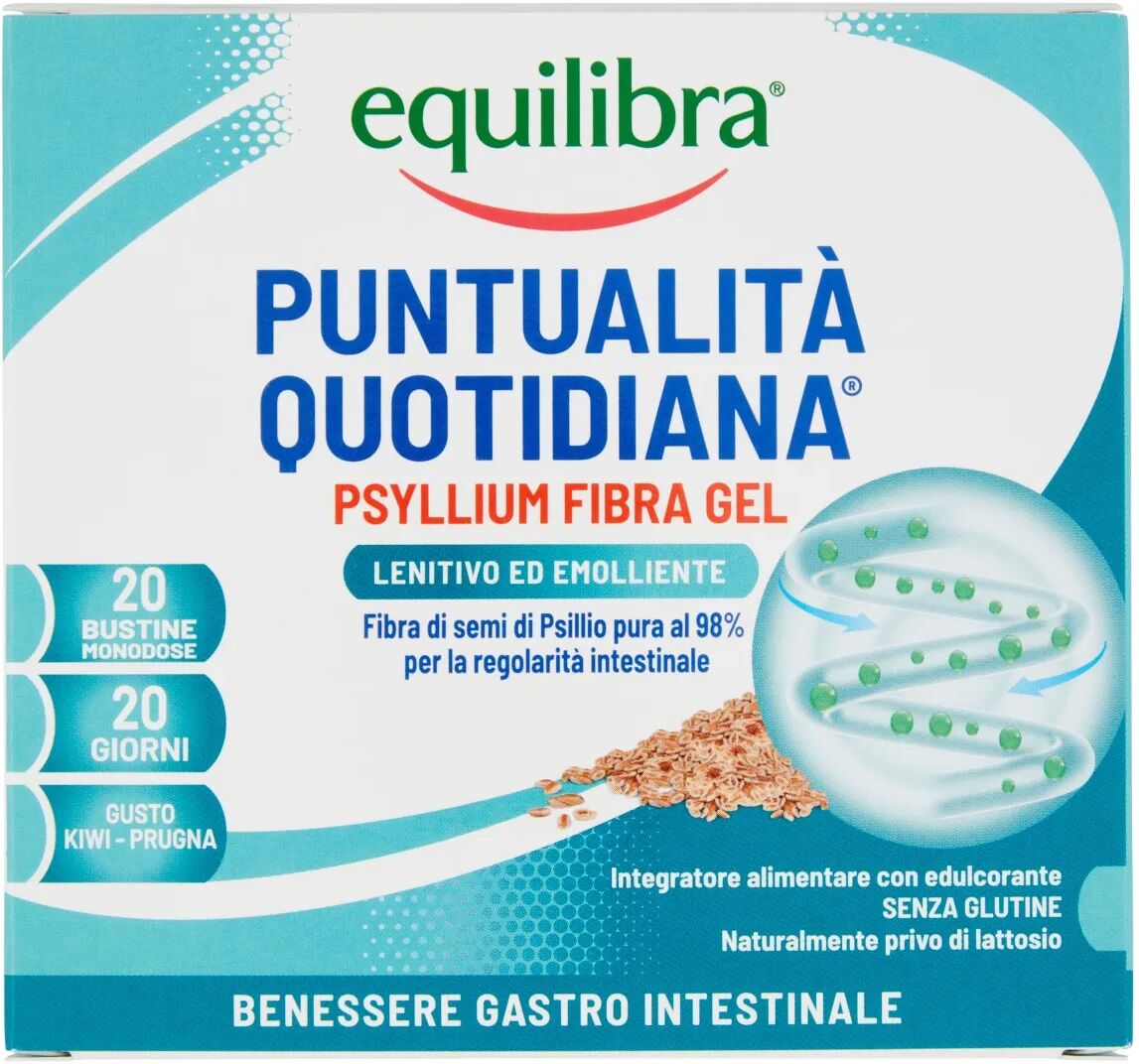 Equilibra Psyllium Fibra-Gel Integratore Benessere Gastrointestinale 20 Bustine