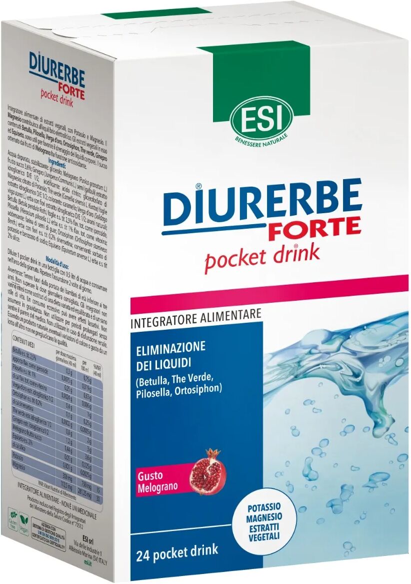 Esi Diurerbe Forte Integratore Magno 24 Drink Pochet Melograno