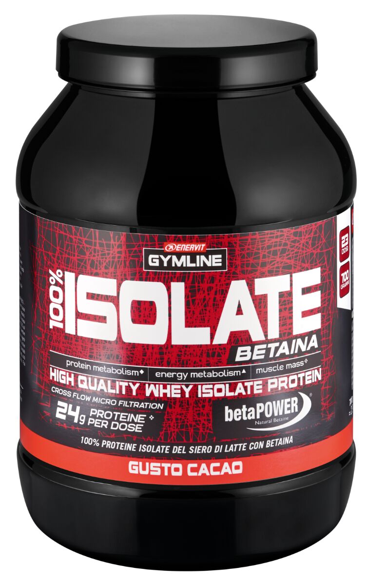 Enervit Gymline Muscle 100% Whey Protein Isolate Cacao Integratore Proteico 900 g