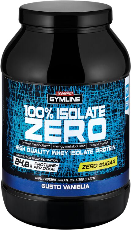 Enervit Gymline 100% Whey Protein Isolate Zero Integratore di Proteine Gusto Vaniglia Barattolo 900 gr