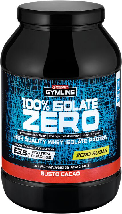 Enervit Gymline 100% Whey Protein Isolate Zero Integratore Proteico Gusto Cacao 900 gr