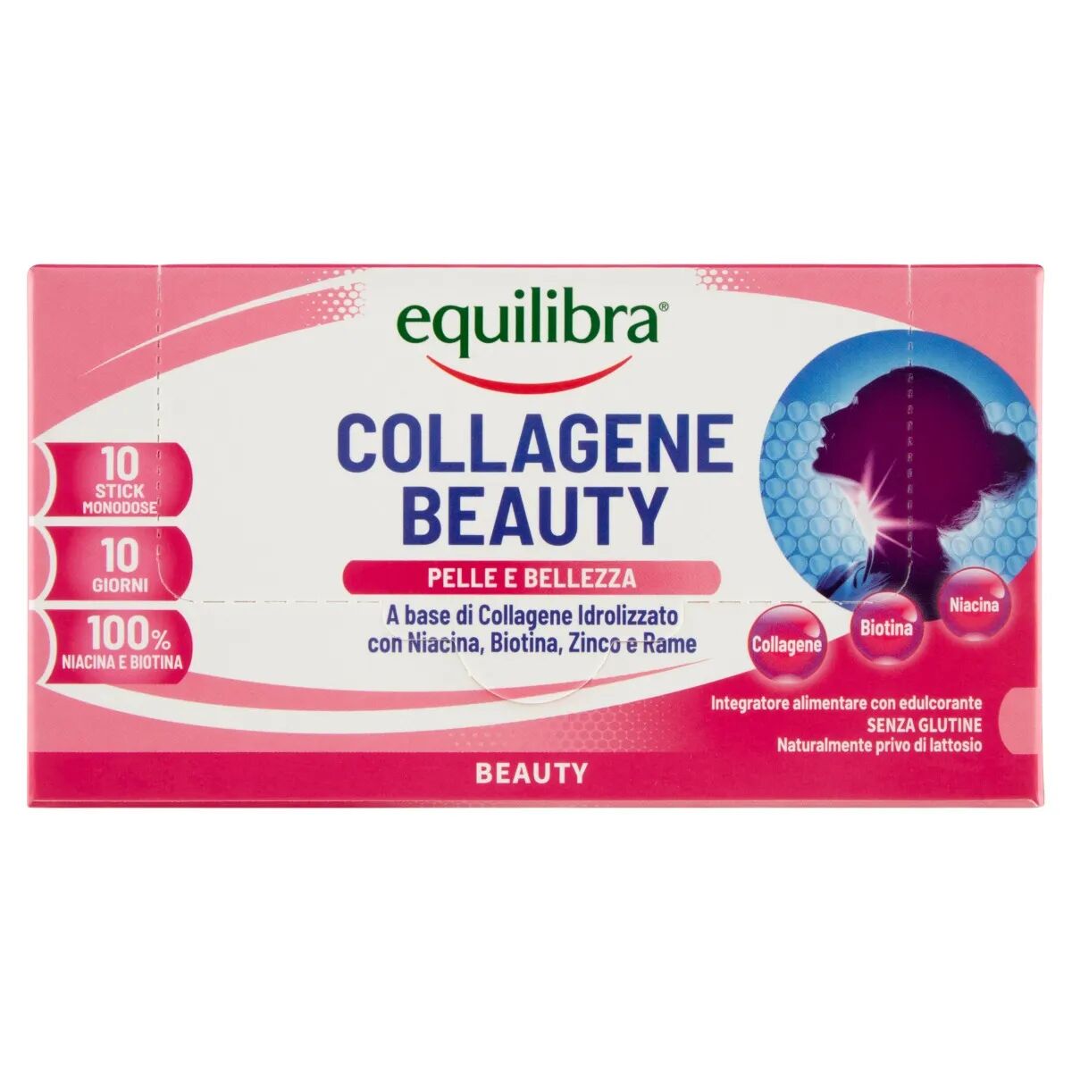 Equilibra Collagene Beauty Integratore Benessere della Pelle 10 Stick Pack