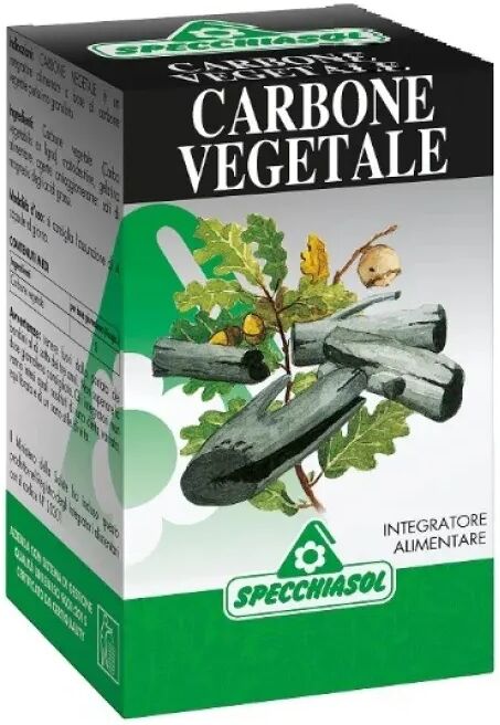 Specchiasol Carbone Vegetale Integratore Per Gonfiore e Formazione di Gas Intestinali 64 Capsule