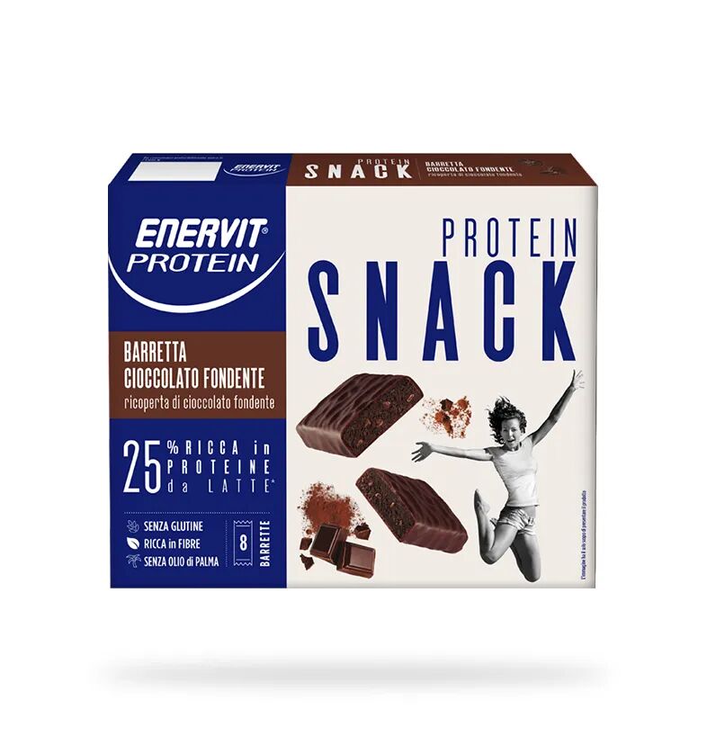 Enervit Protein Snack Barrette Proteiche Cioccolato Fondente 8 Barrette 27 gr