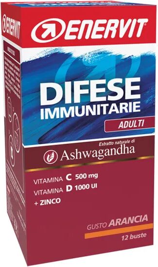 Enervit Difese Immunitarie Adulti Integratore di Vitamine e Minerali Gusto Arancia 12 Bustine