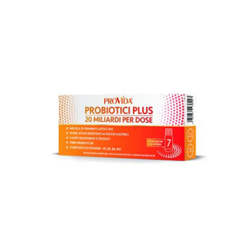 Provida Probiotici Plus 20 Miliardi Per Dose Integratore Fermenti Lattici 7 Flaconcini Da 8 ml