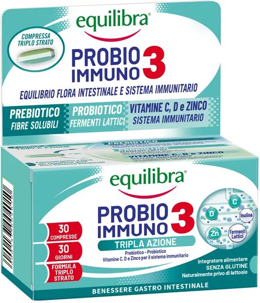 Equilibra Probio 3 Immuno Integratore Fermenti Lattici e Vitamine 30 Compresse