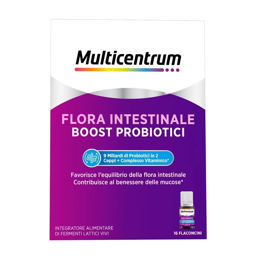 Multicentrum Flora Intestinale Boost Probiotici Integratore Fermenti Lattici Intestino 16 Flaconcini