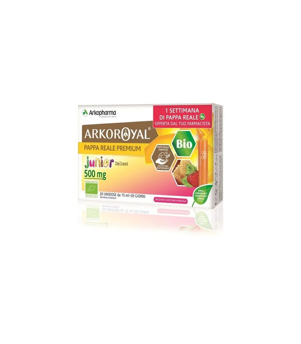 ARKOPHARMA Arkoroyal Junior Pappa Reale Premium Integratore 20 Flaconcini