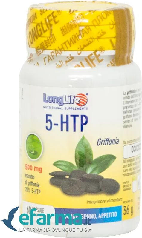 LongLife 5-HTP Integratore per Ansia e Stress 60 Capsule