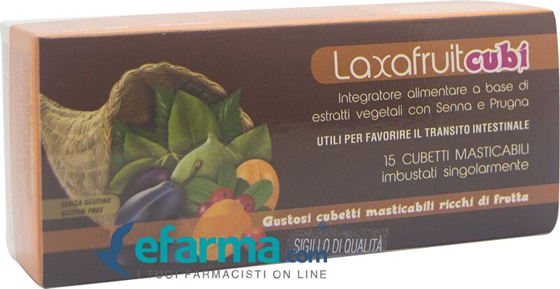 FARMADERBE Laxafruit Integratore Vegetale 15 Cubetti Masticabili