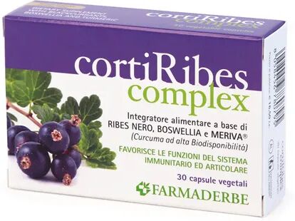 FARMADERBE Corti Ribes Complex Integratore Articolare e Difese Immunitarie 30 Capsule