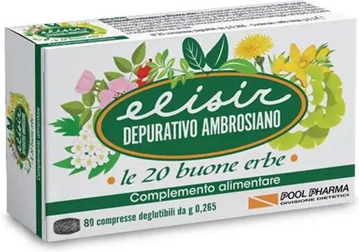 POOL PHARMA Elisir Depurativo Ambrosiano Le 20 Buone Erbe Integratore Intestinale 80 Compresse