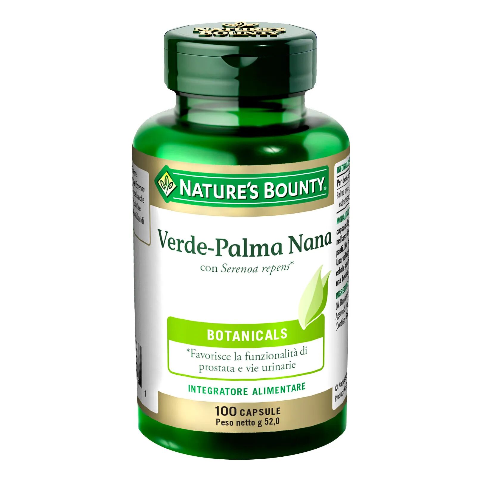 Nature's Bounty Verde-Palma Nana Integratore Benessere Prostata 100 Capsule