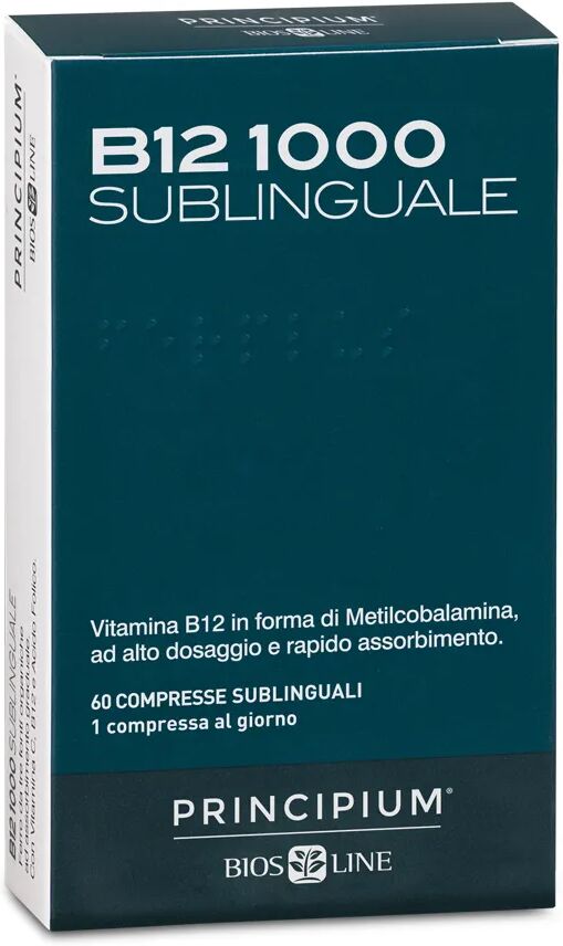 Bios Line Principium B12 1000 Sublinguale Integratore di Vitamina B12 60 Compresse