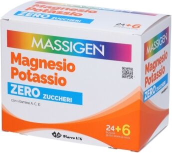 Marco Viti Farmaceutici Massigen Magnesio Potassio Zero Zuccheri 30 Bustine Arancia Rossa