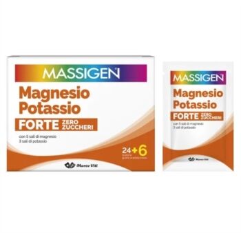 Marco Viti Farmaceutici Massigen Magnesio Potassio Forte Zero Zuccheri 24+6 Bustine