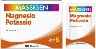 Marco Viti Farmaceutici Massigen Magnesio e Potassio 24+6 Bustine Arancia Rossa