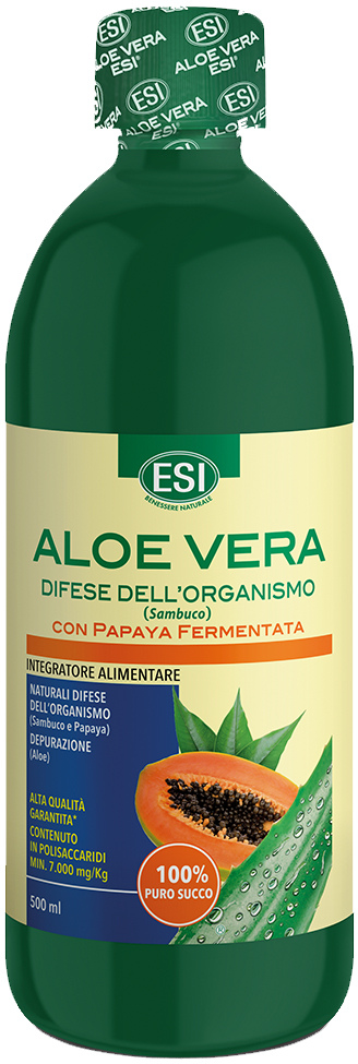 ESI Aloe Vera Difese Succo Papaya Depurativo e Per Difese dell’Organismo 500 ml