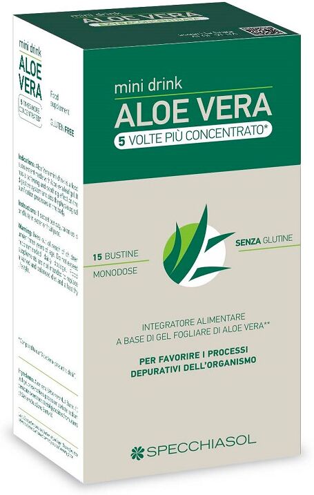 SPECCHIASOL Aloe vera mini drink 5 volte piu' concentrato 15 bustine da 10 ml