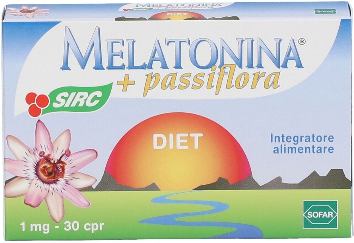 Sofar Melatonina Diet + Passiflora Integratore Contro Insonnia 30 Compresse