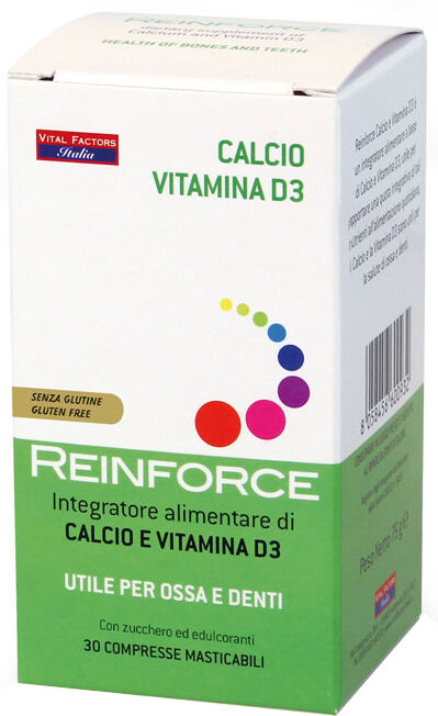 VITAL FACTORS ITALIA Srl Reinforce calcio + vitamina d3 30 compresse masticabili