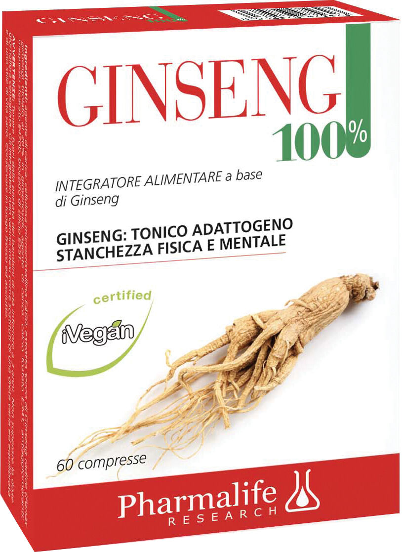 PHARMALIFE RESEARCH Srl Ginseng 100% integratore alimentare 60 compresse