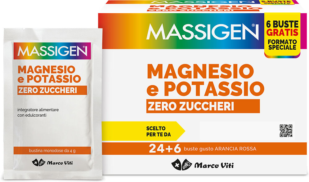 MARCO VITI Magnesio Potassio Zero Zuccheri 24 Bustine + 6 Bustine