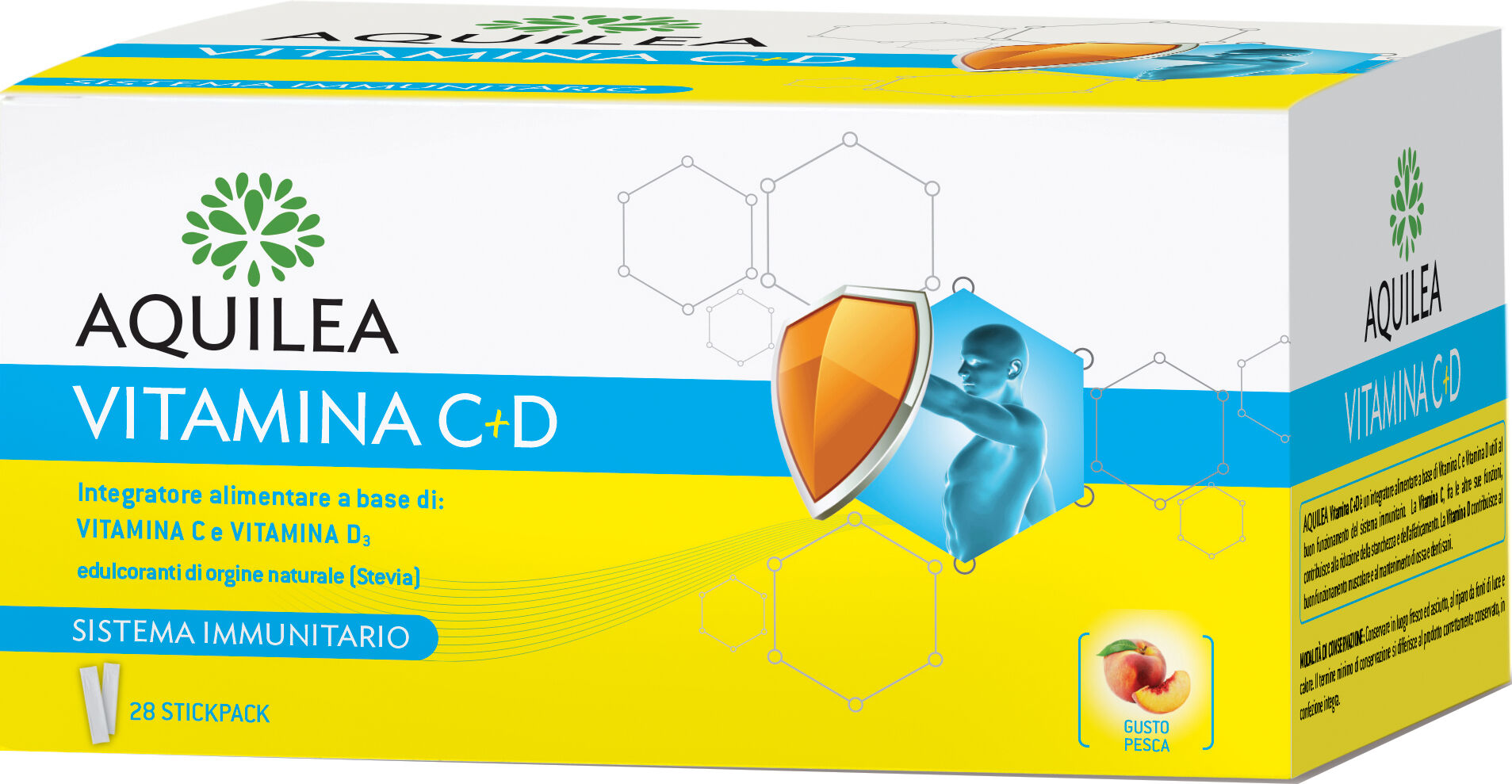 aquilea vitamina c+d 28 bustine stick