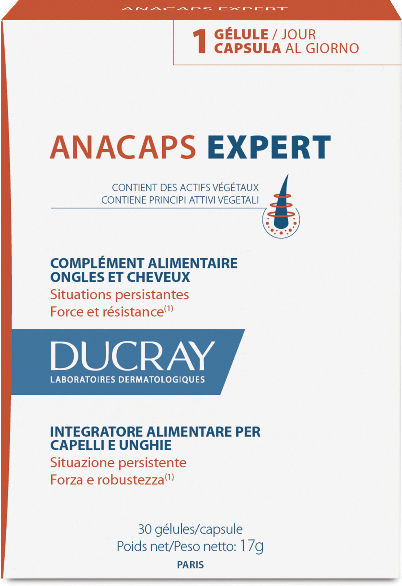 Ducray Anacaps Expert Integratore Per Capelli e Unghie 30 Capsule