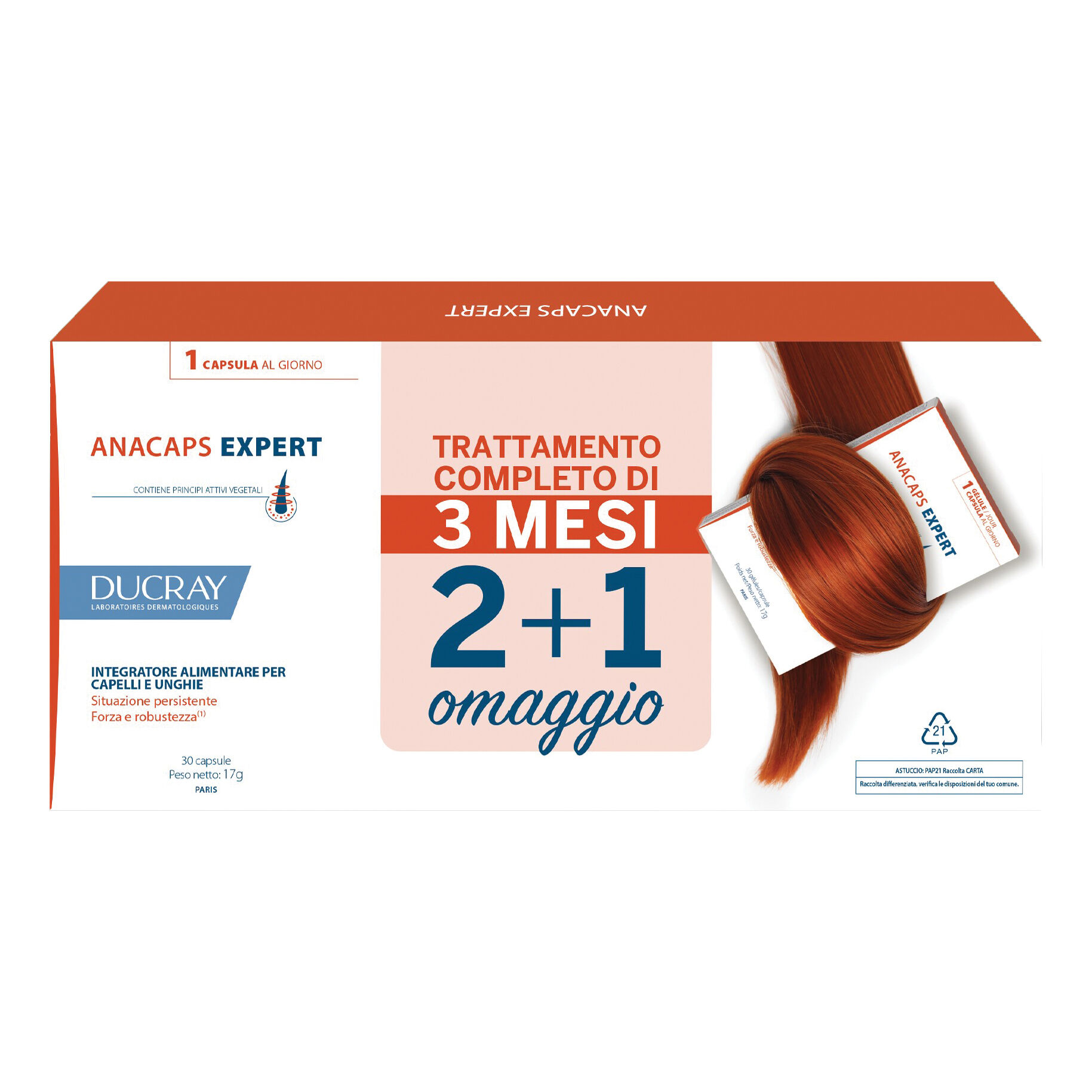 Ducray Anacaps Expert Trio Integratore Per Capelli e Unghie 3X30 Capsule