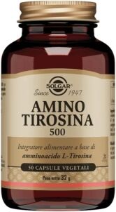 Solgar Linea Benessere Amino Tirosina 500 Integratore 50 Capsule Vegetali