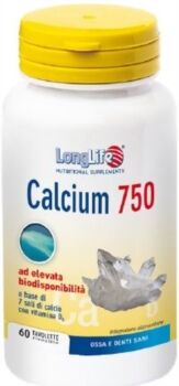 Longlife Linea Vitamine e Minerali Calcium 750 mg Integratore 60 Tavolette
