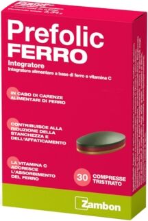 Zambon Linea Vitamine e Minerali Prefolic Ferro Integratore 30 Compresse