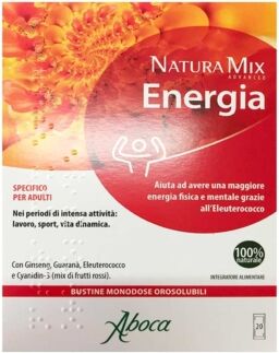 Aboca Linea Benessere Natura Mix Advance Energia Integratore Adulti 20 Buste Oro