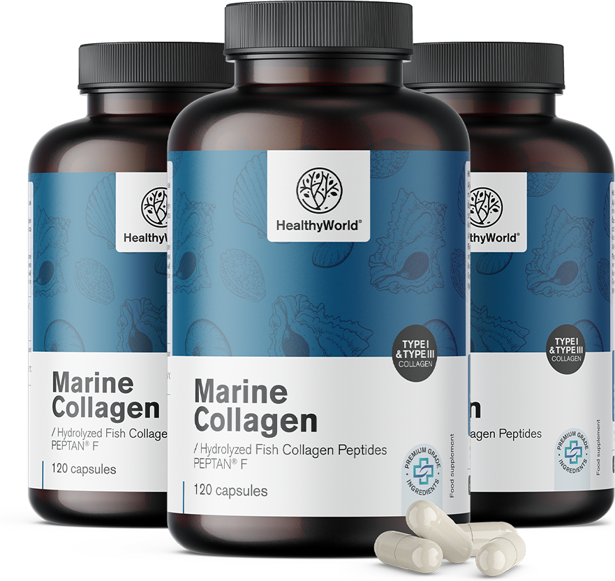 HealthyWorld 3x Collagene marino 1170 mg, totale 360 capsule