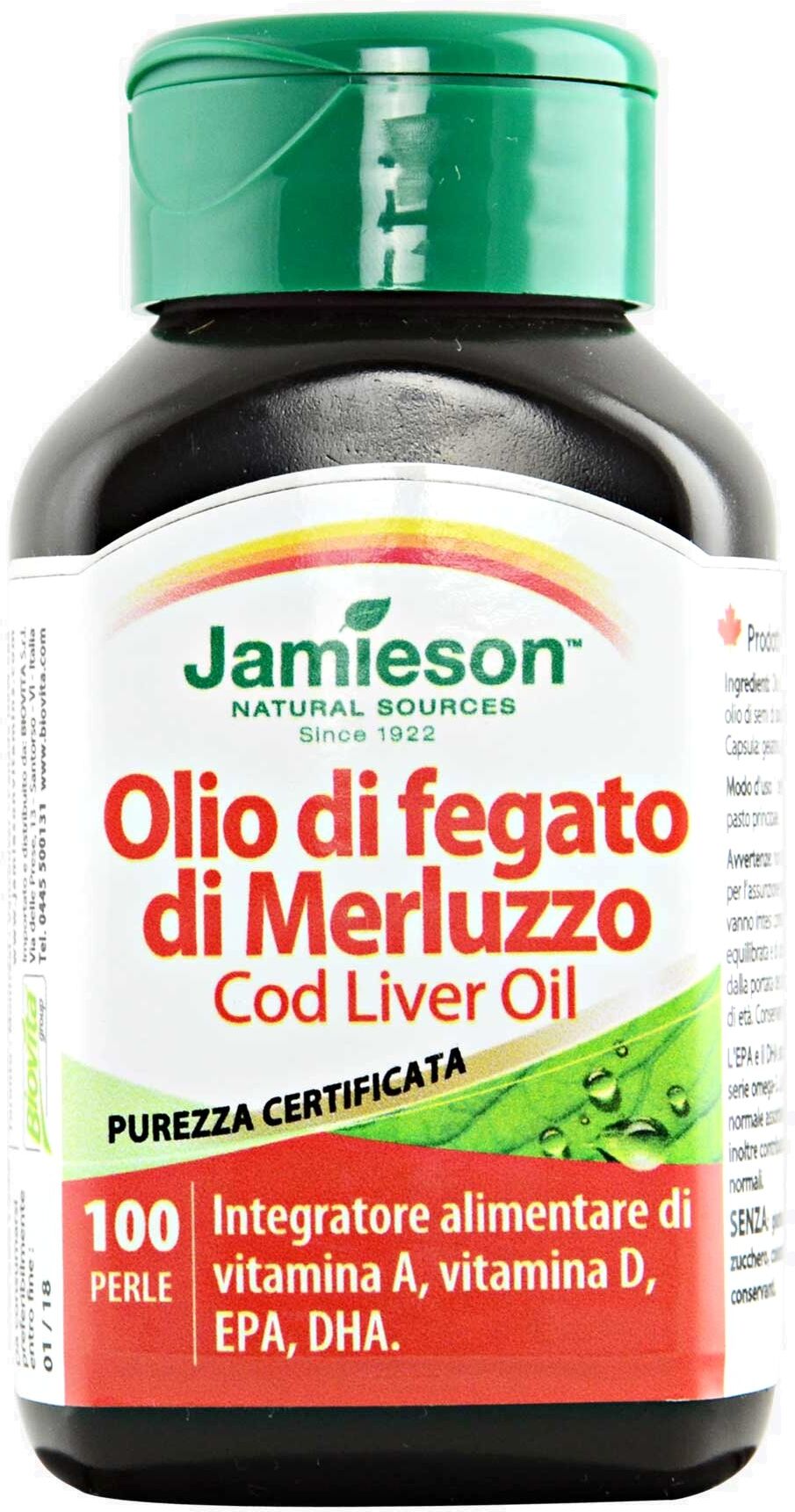 JAMIESON Olio Di Fegato Di Merluzzo 100 Perle