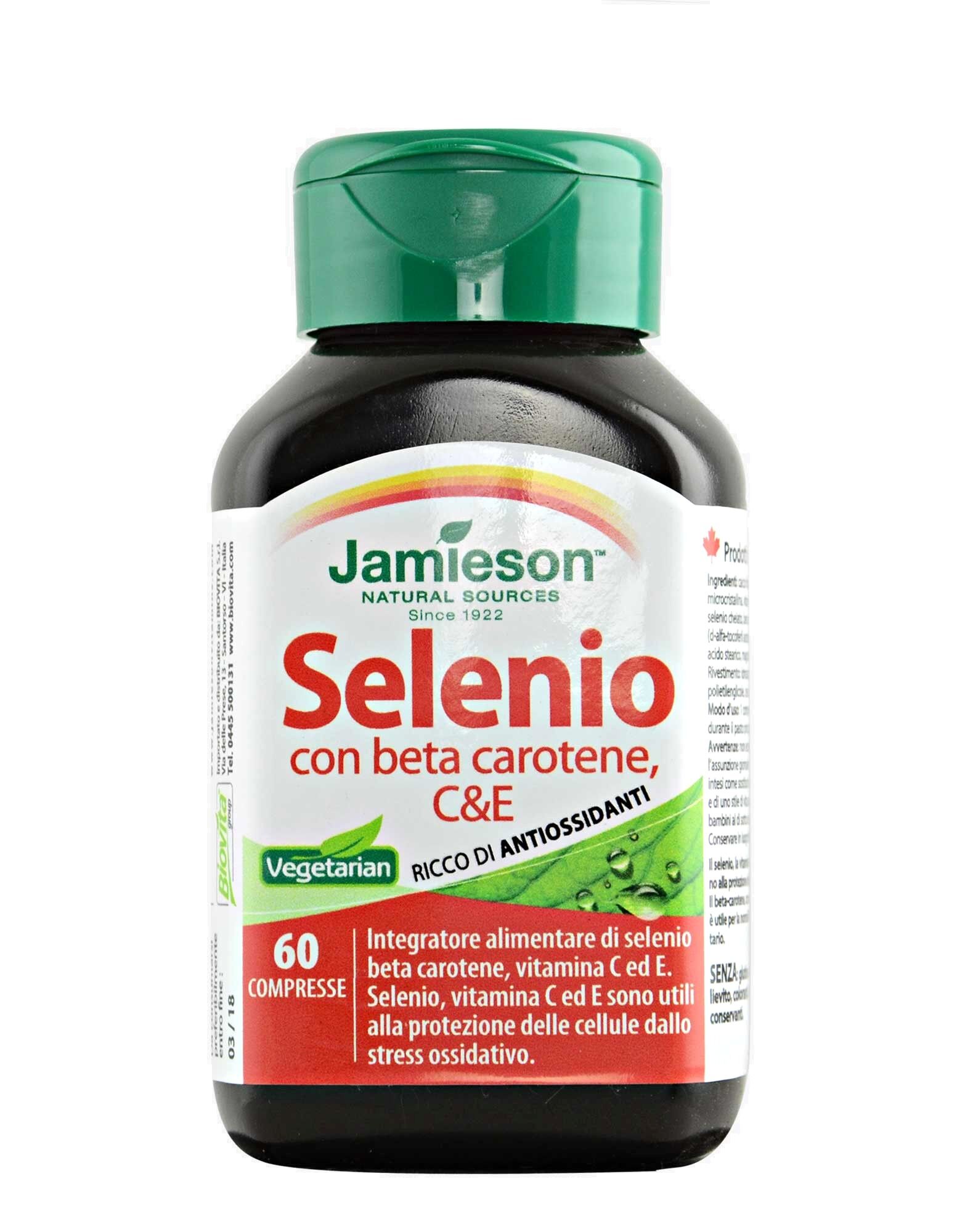 JAMIESON Selenio Con Beta Carotene, C & E 60 Compresse