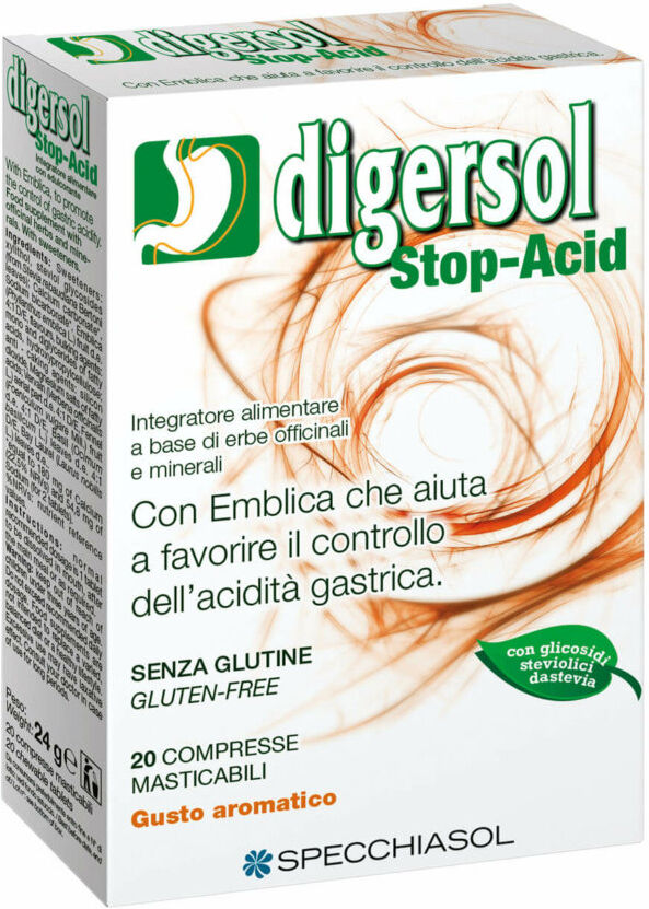 SPECCHIASOL Digersol Stop-Acid 20 Compresse Masticabili