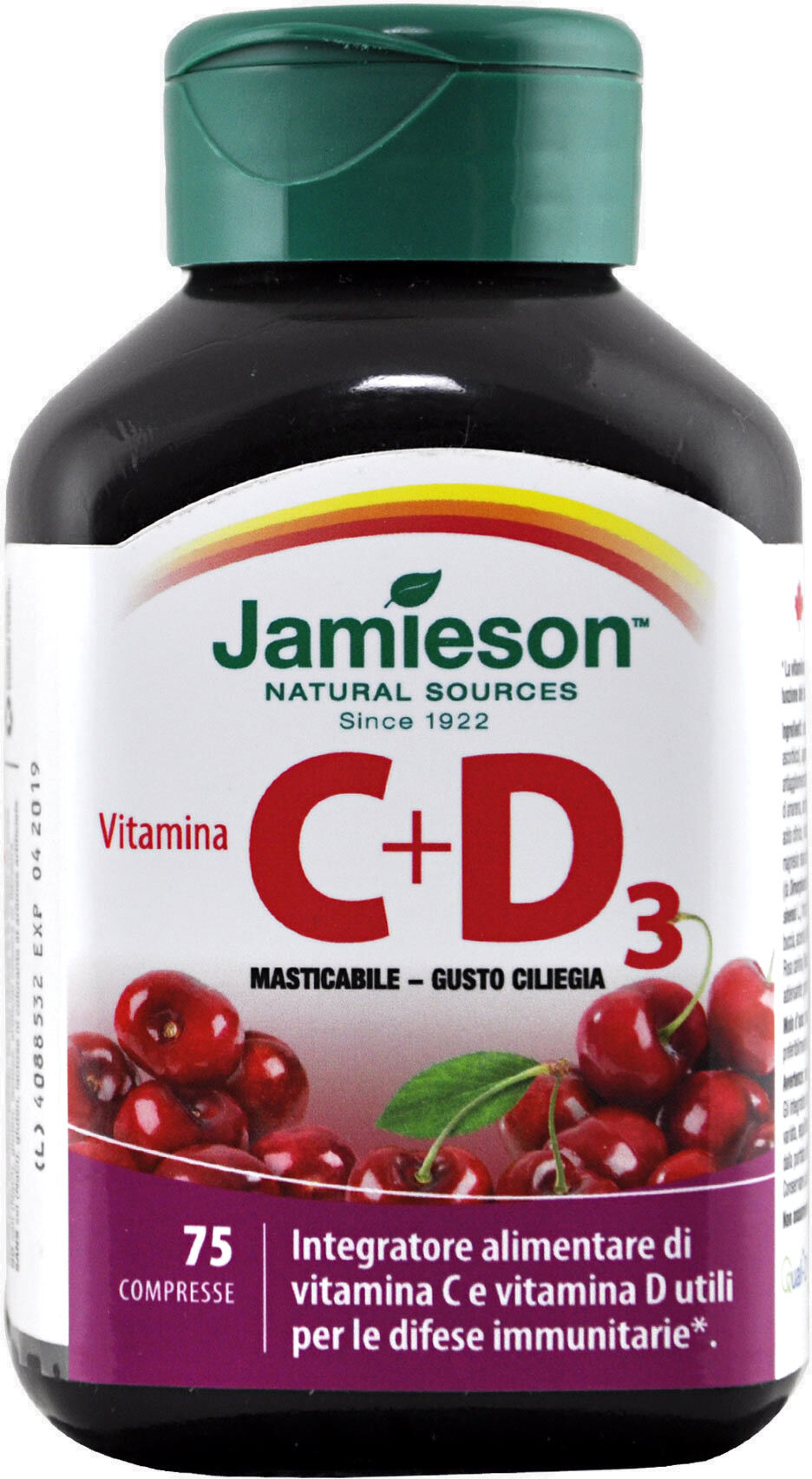 JAMIESON Vitamina C + D3 75 Compresse Ciliegia