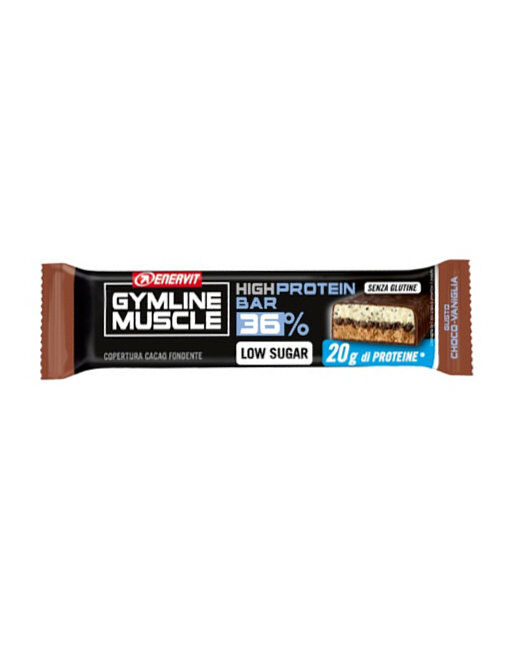 ENERVIT Gymline Muscle High Protein Bar 36% 1 Barretta Da 55 Grammi Choco Vaniglia Ricoperta Di Cioccolato Fondente