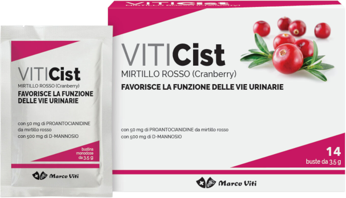 MARCO VITI Viti Cist Mirtillo Rosso + Detergente Intimo Lenitivo 14 Bustine Da 3,5g + 250ml