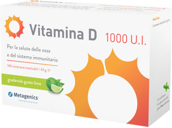 METAGENICS Vitamina D 1000 U.I. 168 Compresse Masticabili Lime