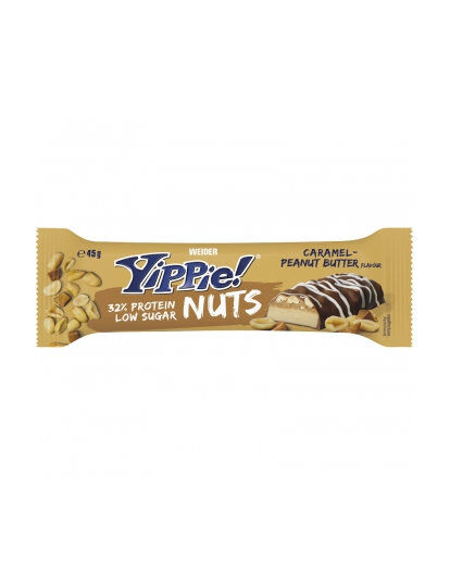 WEIDER Yippie! Nuts 1 Barretta Da 45 Grammi Caramel Peanut-Butter