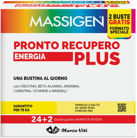 MASSIGEN Pronto Recupero Energia Plus 24 + 2 Bustine Da 8 Grammi