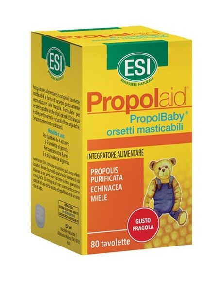 ESI Propolaid - Propolbaby Orsetti 80 Orsetti Masticabili Fragola