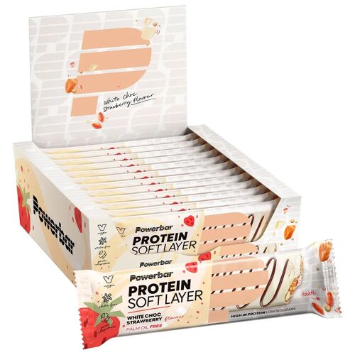 POWERBAR Protein Soft Layer White Choc Strawb 12 st./doos reep, Energierepen, Pr male
