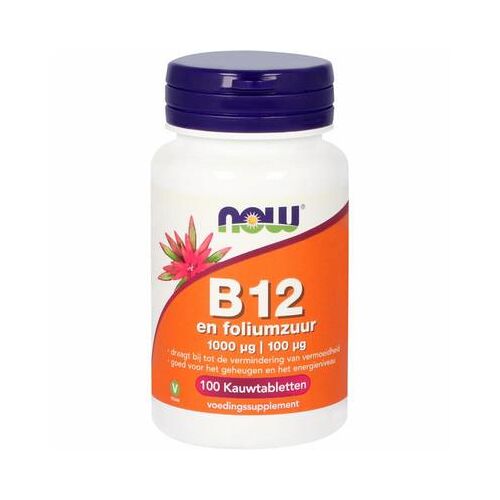 NOW Vitamine B12 1000 mcg en Foliumzuur 100 mcg 100kt