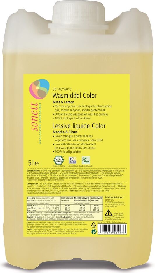 Sonett Wasmiddel Vloeibaar Color 5L