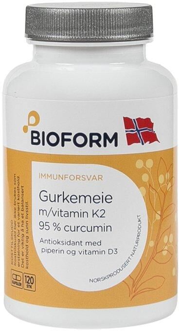 Bioform gurkemeie m/vitamin K2 120kap